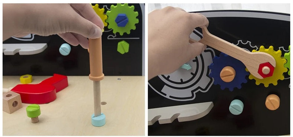 Mega Mesa de Herramientas de Madera – Taller de Construcción Grande y Realista para Niños