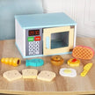 ¡Hora de calentar la diversión! Microondas de madera con alimentos – Juego de cocina Montessori
