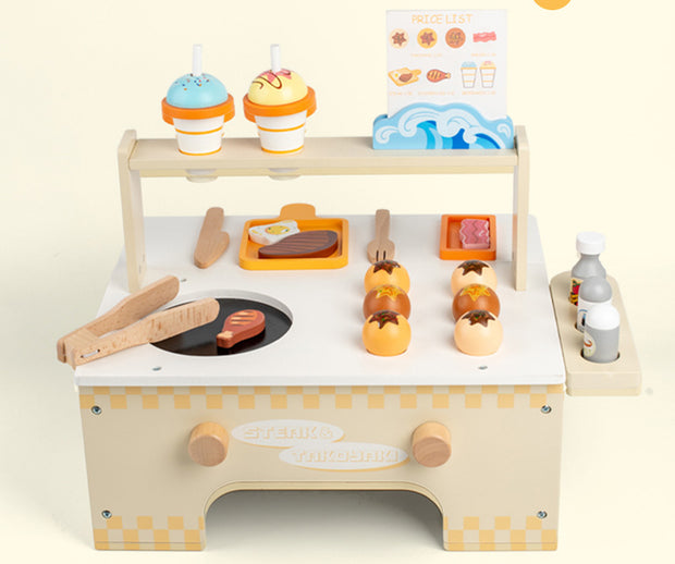 Mini Parrilla con Panecillos – Juego de Cocina de Madera