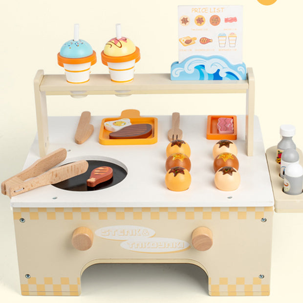 Mini Parrilla con Panecillos – Juego de Cocina de Madera