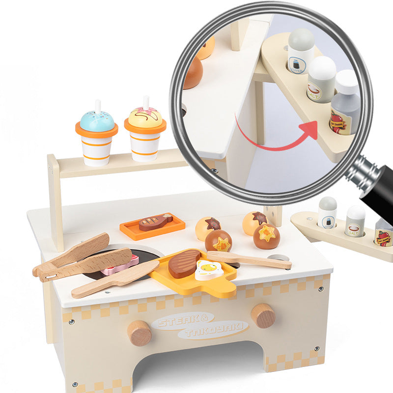 Mini Parrilla con Panecillos – Juego de Cocina de Madera