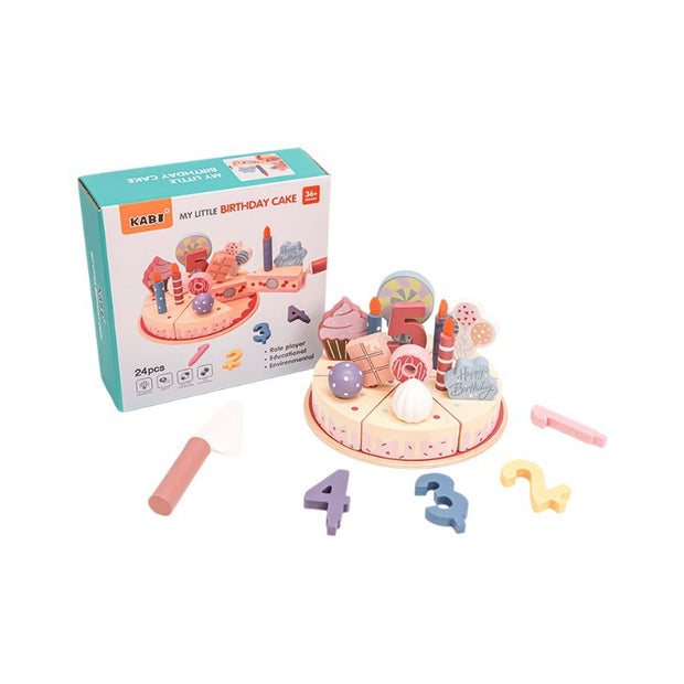 Pastel Montessori “Día de Fiesta” – Juego de Cumpleaños de Madera