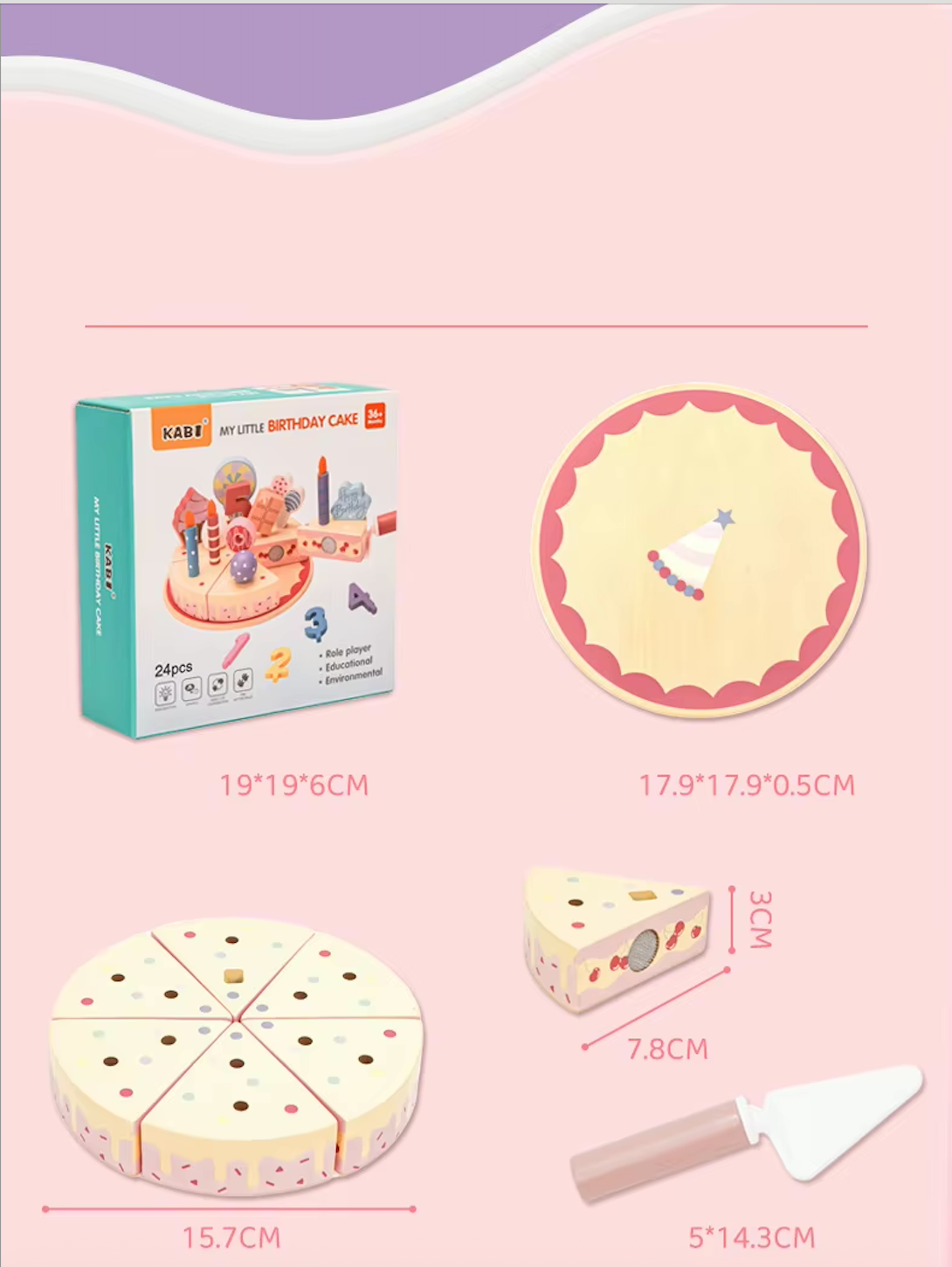 Pastel Montessori “Día de Fiesta” – Juego de Cumpleaños de Madera