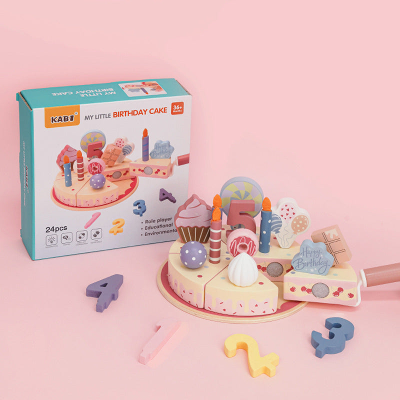 Pastel Montessori “Día de Fiesta” – Juego de Cumpleaños de Madera