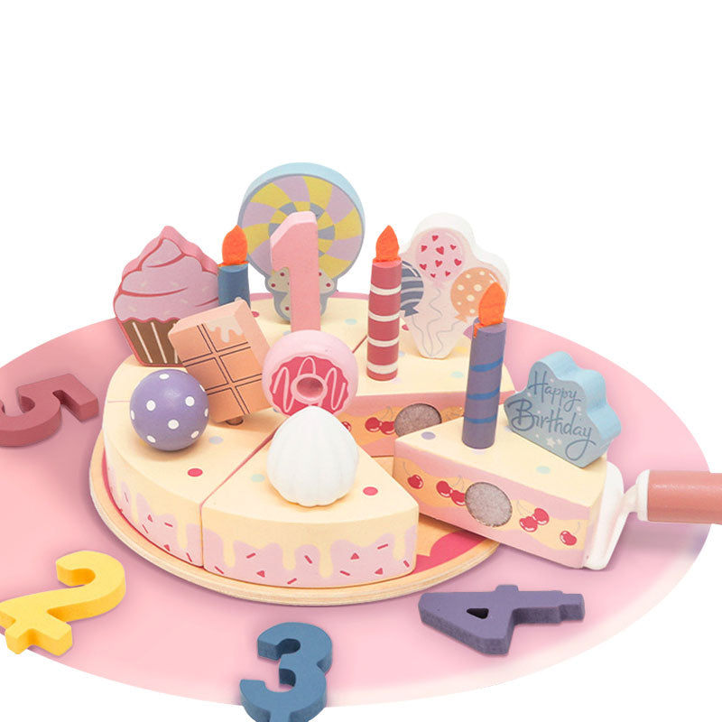 Pastel Montessori “Día de Fiesta” – Juego de Cumpleaños de Madera