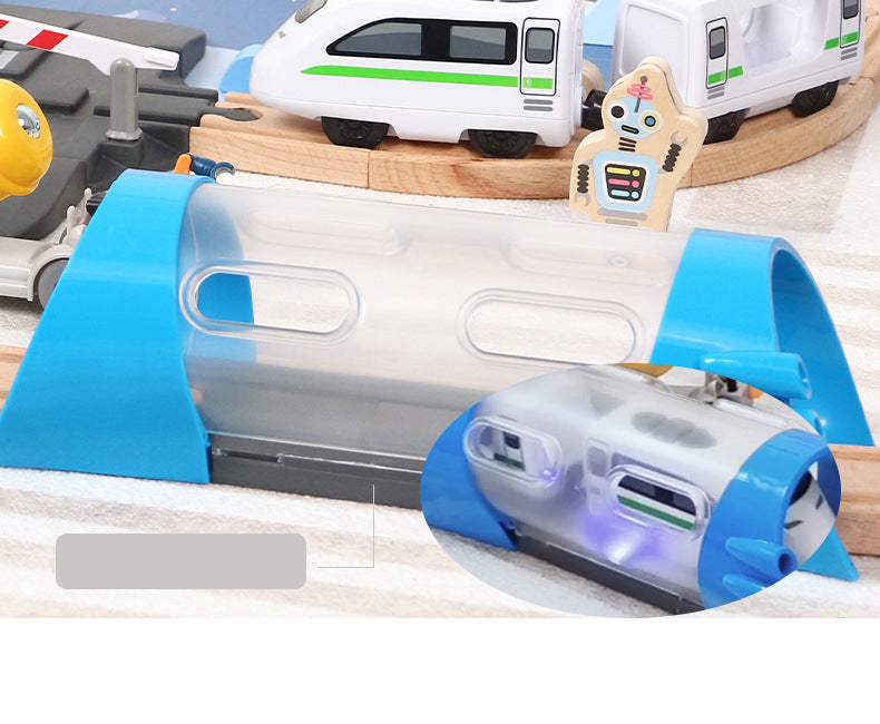 Estación Espacial de Madera con Tren y Astronautas – 89 Piezas para una Aventura Galáctica