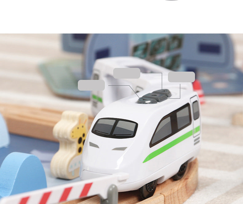 Estación Espacial de Madera con Tren y Astronautas – 89 Piezas para una Aventura Galáctica