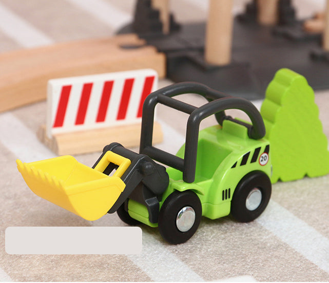 Gran Ciudad del Tren – Set de Madera con 104 Piezas y Tren Eléctrico