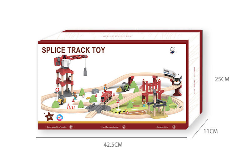 Gran Ciudad del Tren – Set de Madera con 104 Piezas y Tren Eléctrico