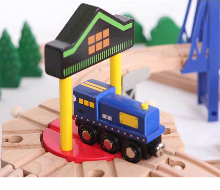 Mega Pista de Tren de Madera – Ciudad y Puerto con 108 Piezas