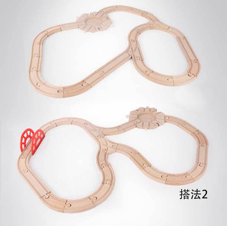 Mega Pista de Tren de Madera – Ciudad y Puerto con 108 Piezas