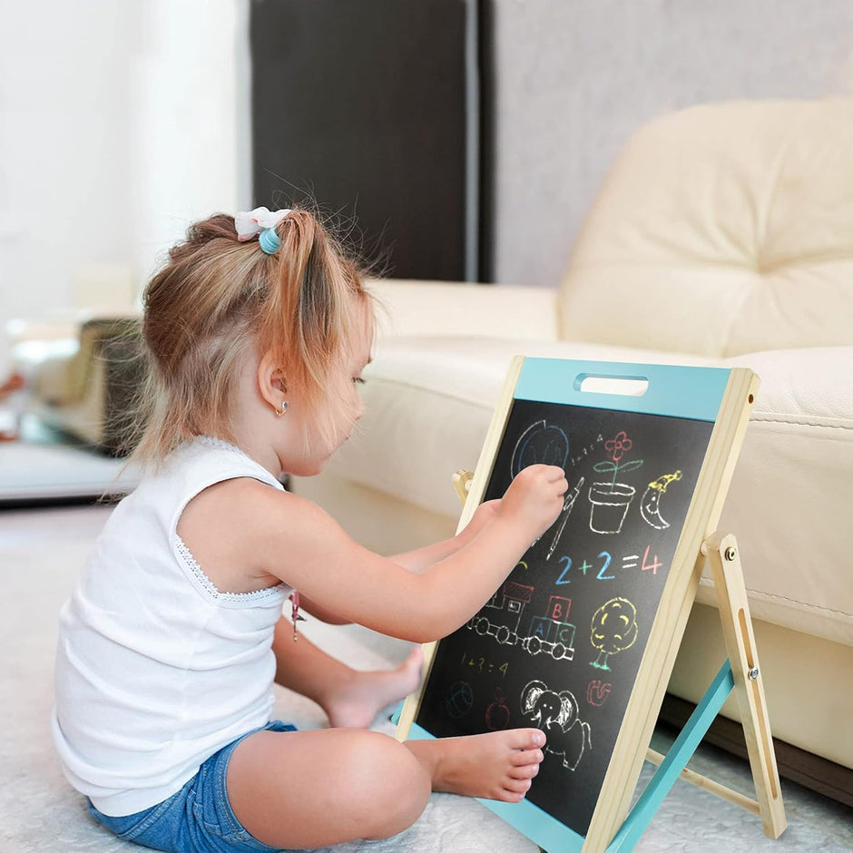 Pizarrón Creativo de Madera – Doble Cara Magnética Montessori