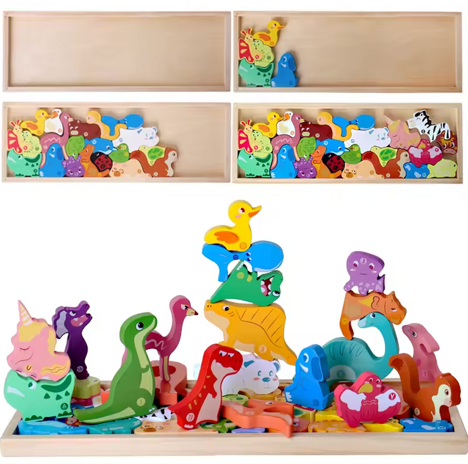 Abecedario Jurásico – Puzzle Montessori de Dinosaurios en Madera