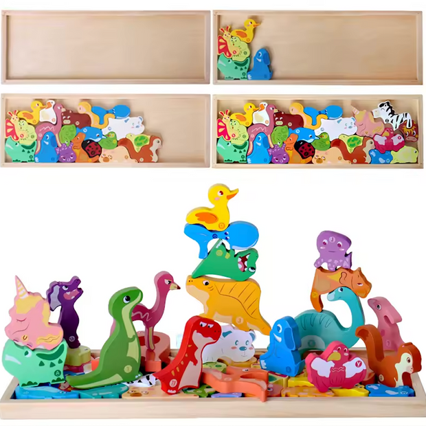 Abecedario Jurásico – Puzzle Montessori de Dinosaurios en Madera