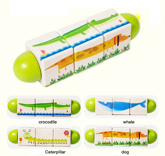 Twist & Match Animalitos – Puzzle Giratorio de Madera