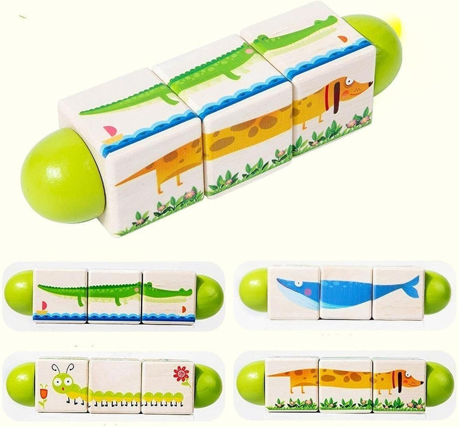 Twist & Match Animalitos – Puzzle Giratorio de Madera