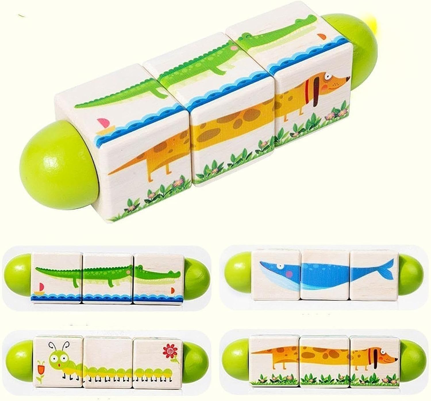 Twist & Match Animalitos – Puzzle Giratorio de Madera