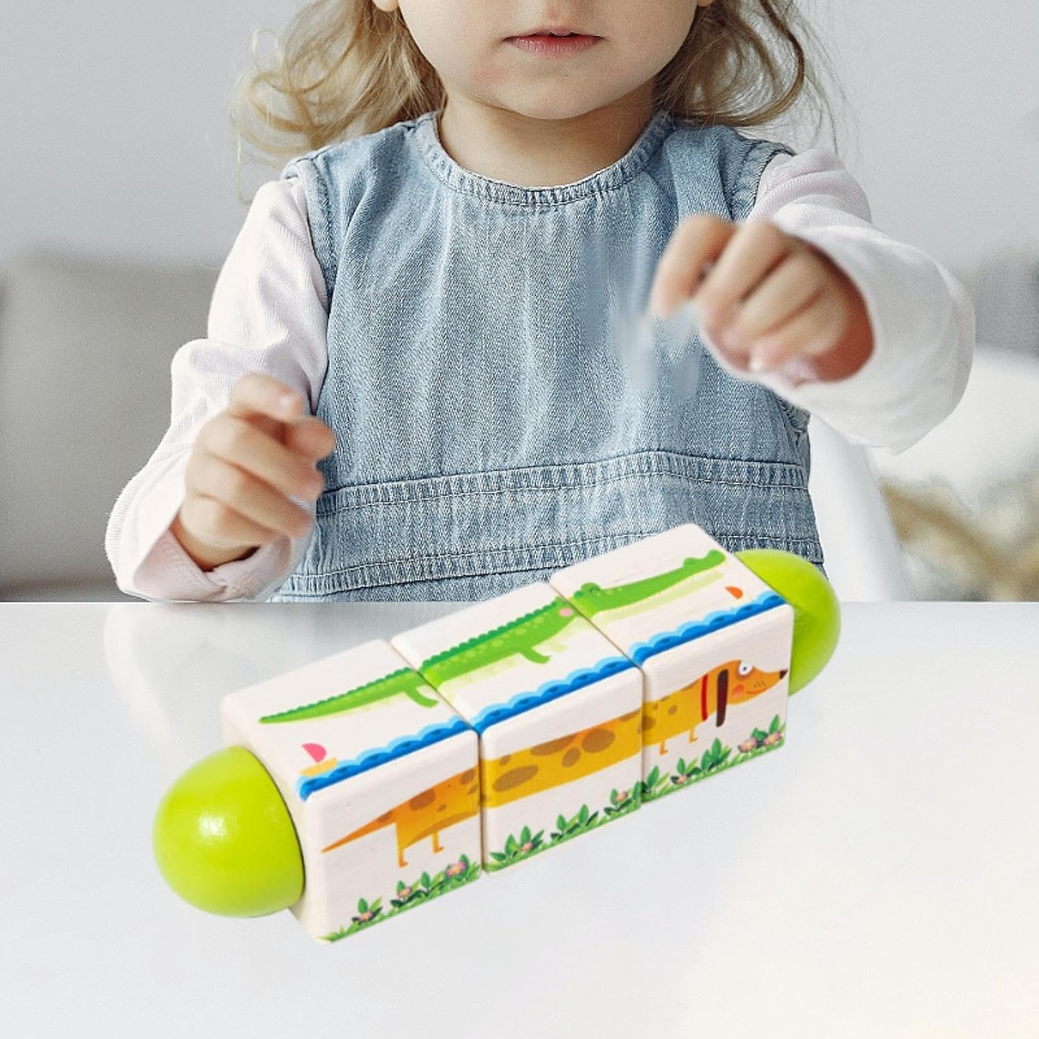 Twist & Match Animalitos – Puzzle Giratorio de Madera