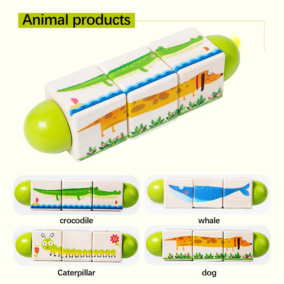 Twist & Match Animalitos – Puzzle Giratorio de Madera