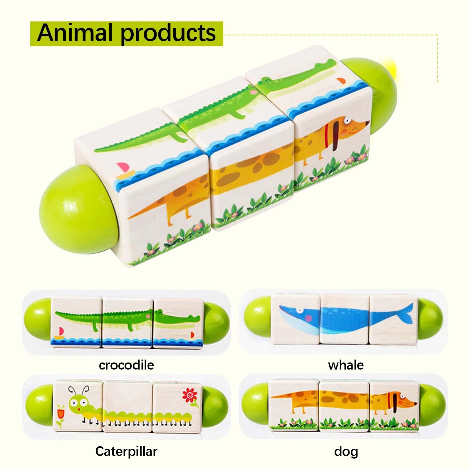 Twist & Match Animalitos – Puzzle Giratorio de Madera