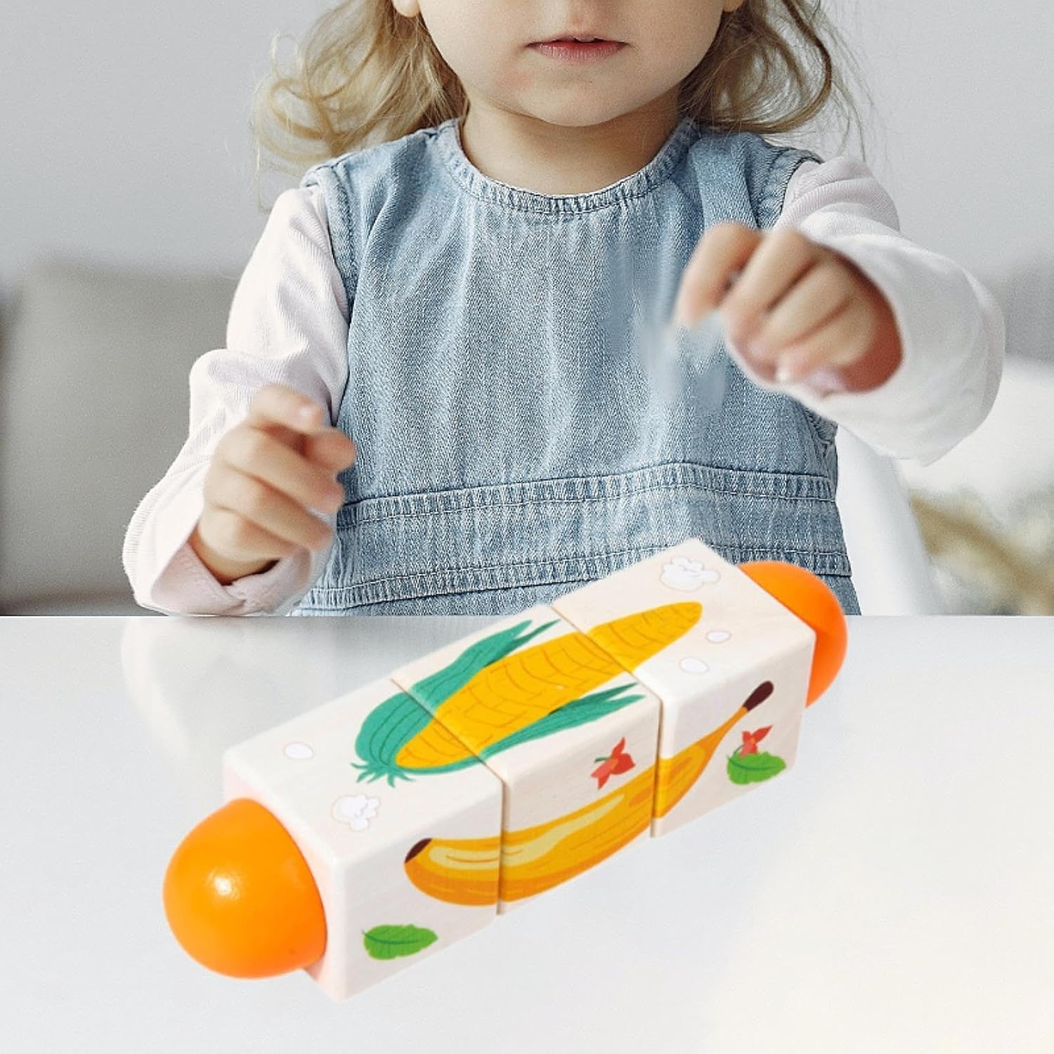 Twist & Match Frutas y Verduras – Puzzle Giratorio de Madera