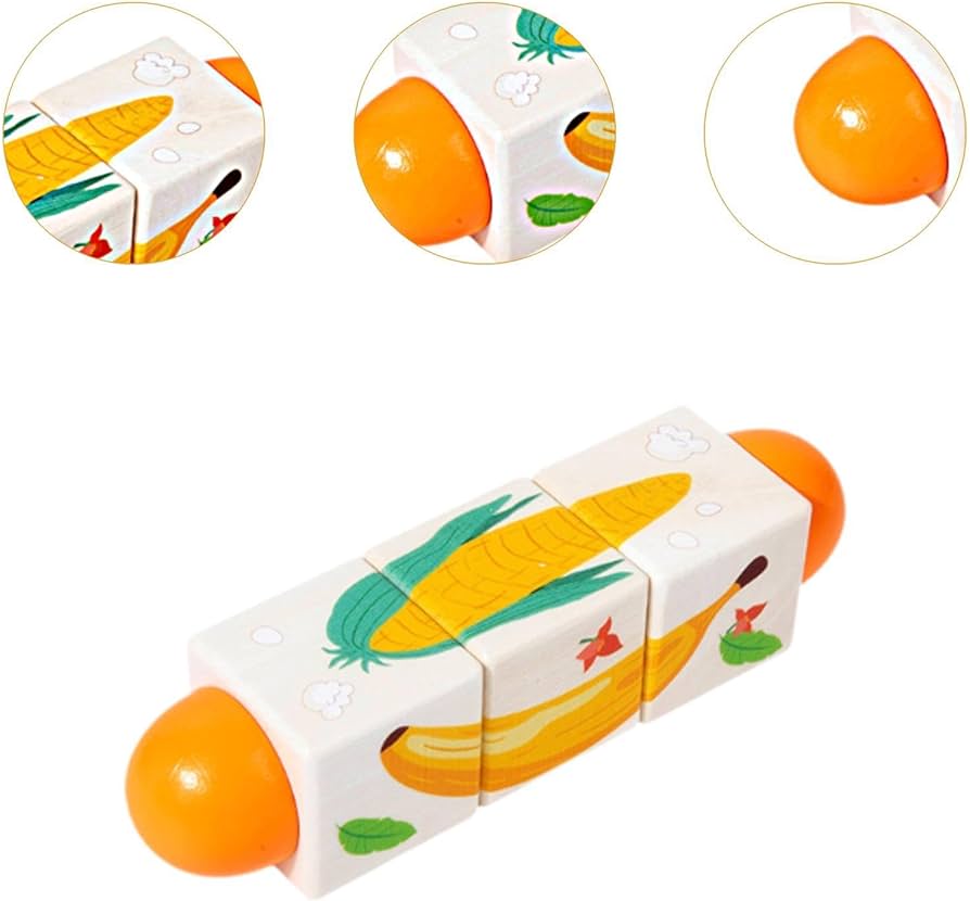 Twist & Match Frutas y Verduras – Puzzle Giratorio de Madera
