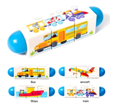Twist & Match Vehículos – Puzzle Giratorio de Transporte