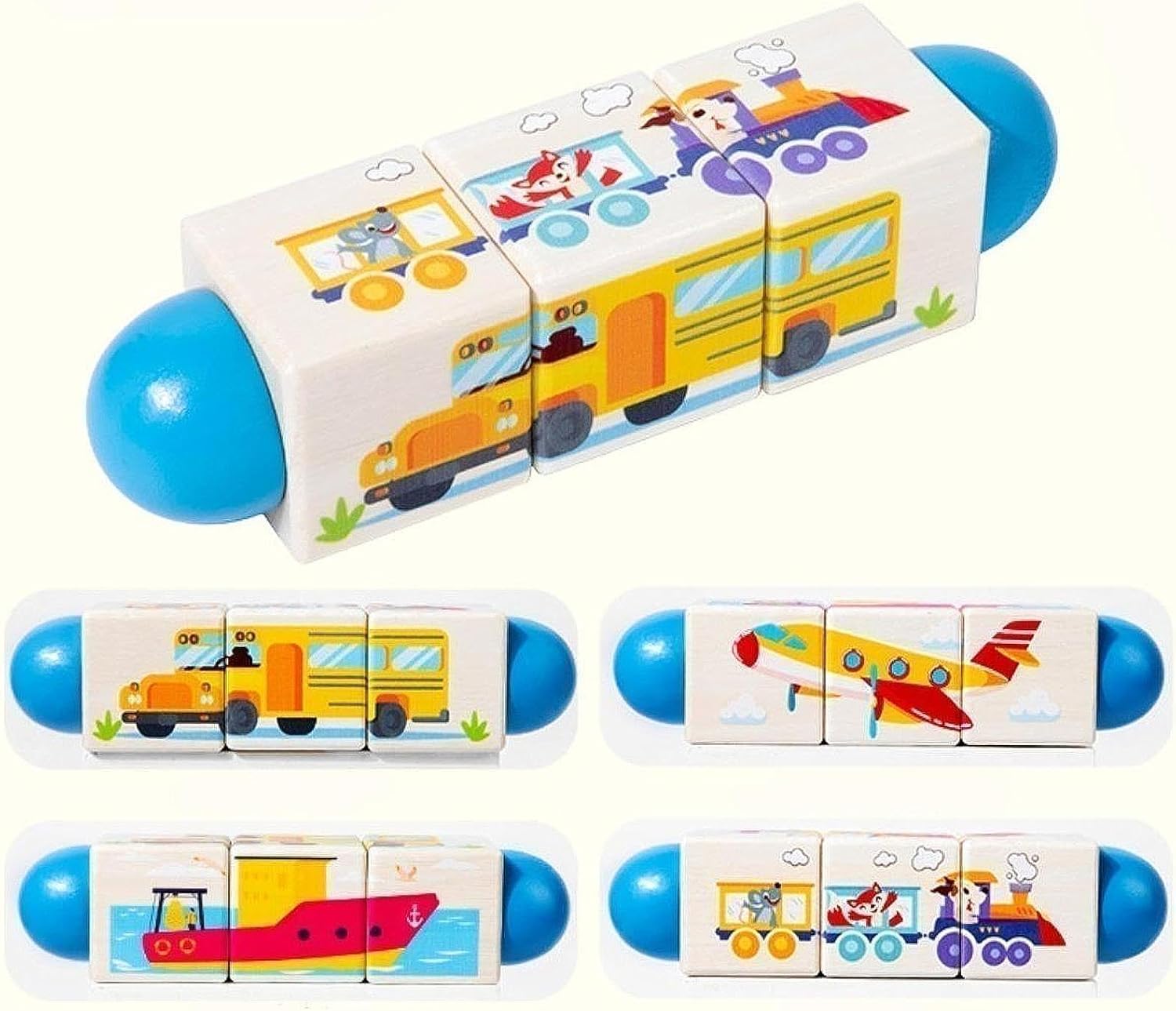 Twist & Match Vehículos – Puzzle Giratorio de Transporte