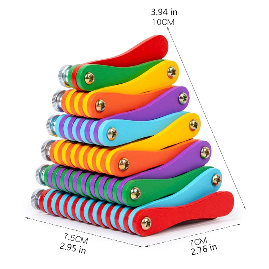 Small Foot Sonajero Barra De Lluvia Safari – Juguete Sensorial De Madera Con Cuentas Y Hélice Para Bebés Desde 6 Meses