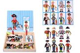 Puzzle Magnético de Personajes y Aventuras – Caja de Madera con Tarjetas