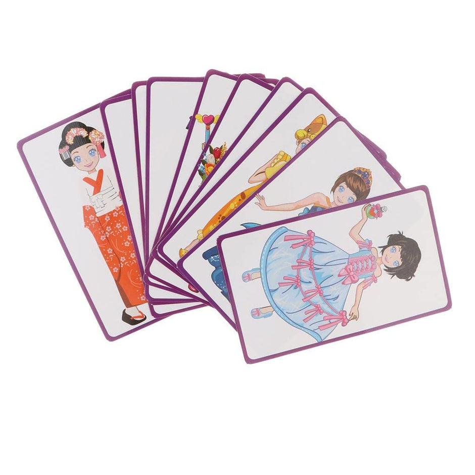 Puzzle Magnético de Vestidos – Caja de Madera con Tarjetas y Piezas