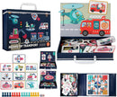 Juego Magnético de Transportes 2 en 1 | Rompecabezas Magnético + Juego de Mesa | Portátil