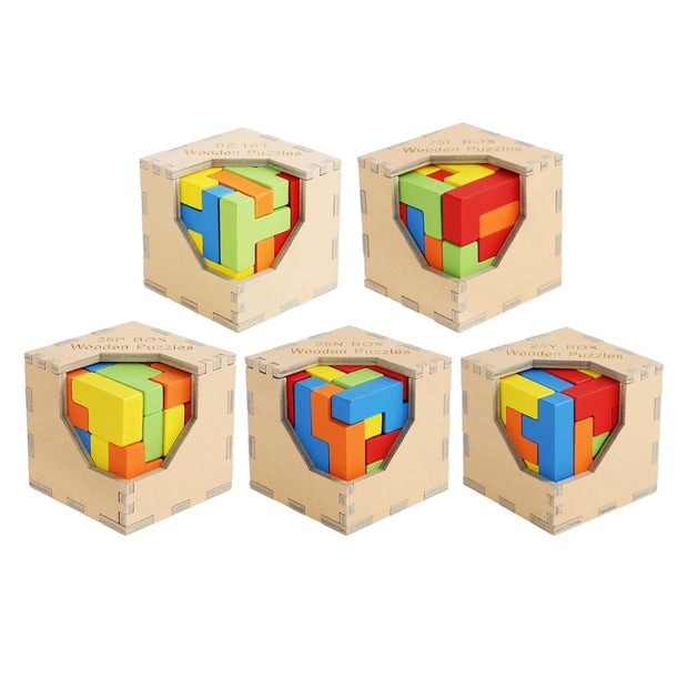 Cubos Desafío de Colores – Rompecabezas de Madera Montessori