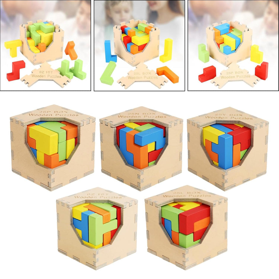 Cubos Desafío de Colores – Rompecabezas de Madera Montessori