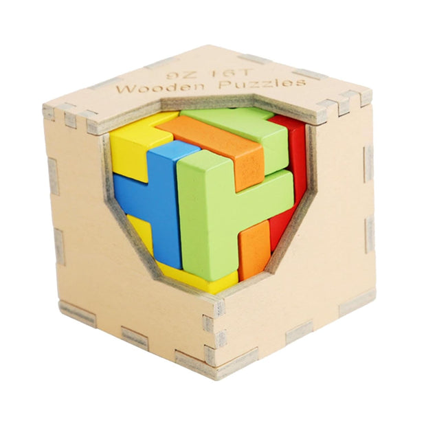 Cubos Desafío de Colores – Rompecabezas de Madera Montessori