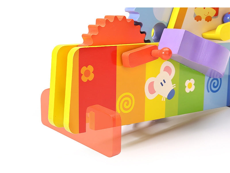 Rueda Montessori de Engranajes y Canicas – Juego Sensorial y de Causa-Efecto