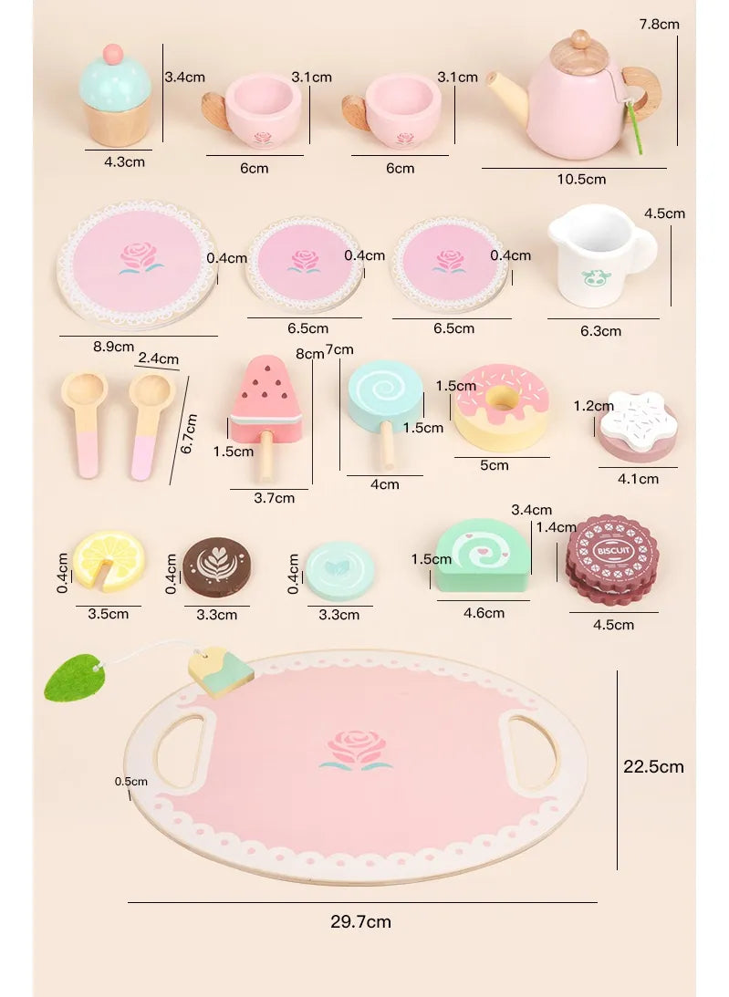 Tea Time Blossom – Set de Té de Madera