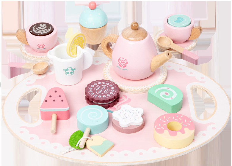 Tea Time Blossom – Set de Té de Madera
