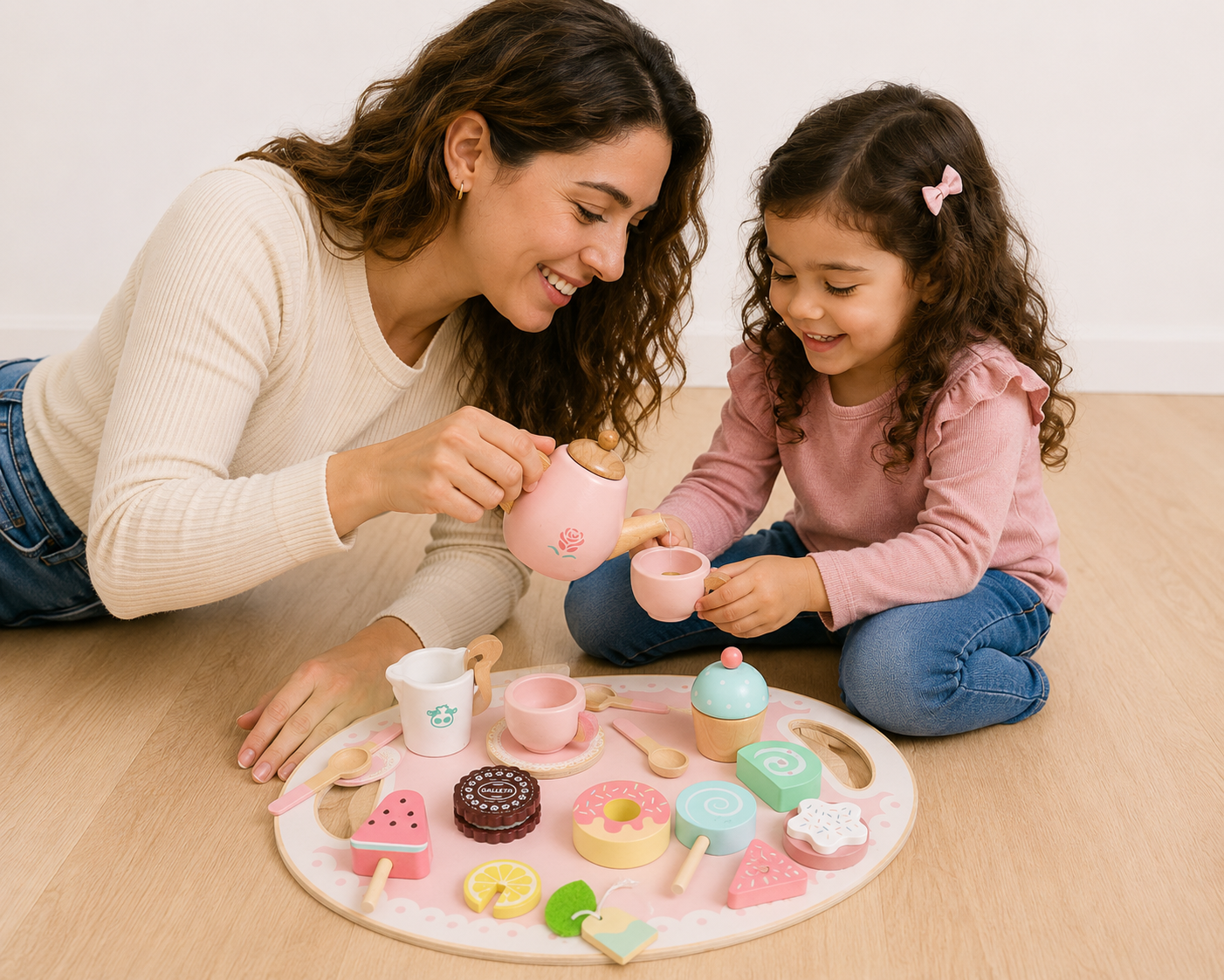 Tea Time Blossom – Set de Té de Madera