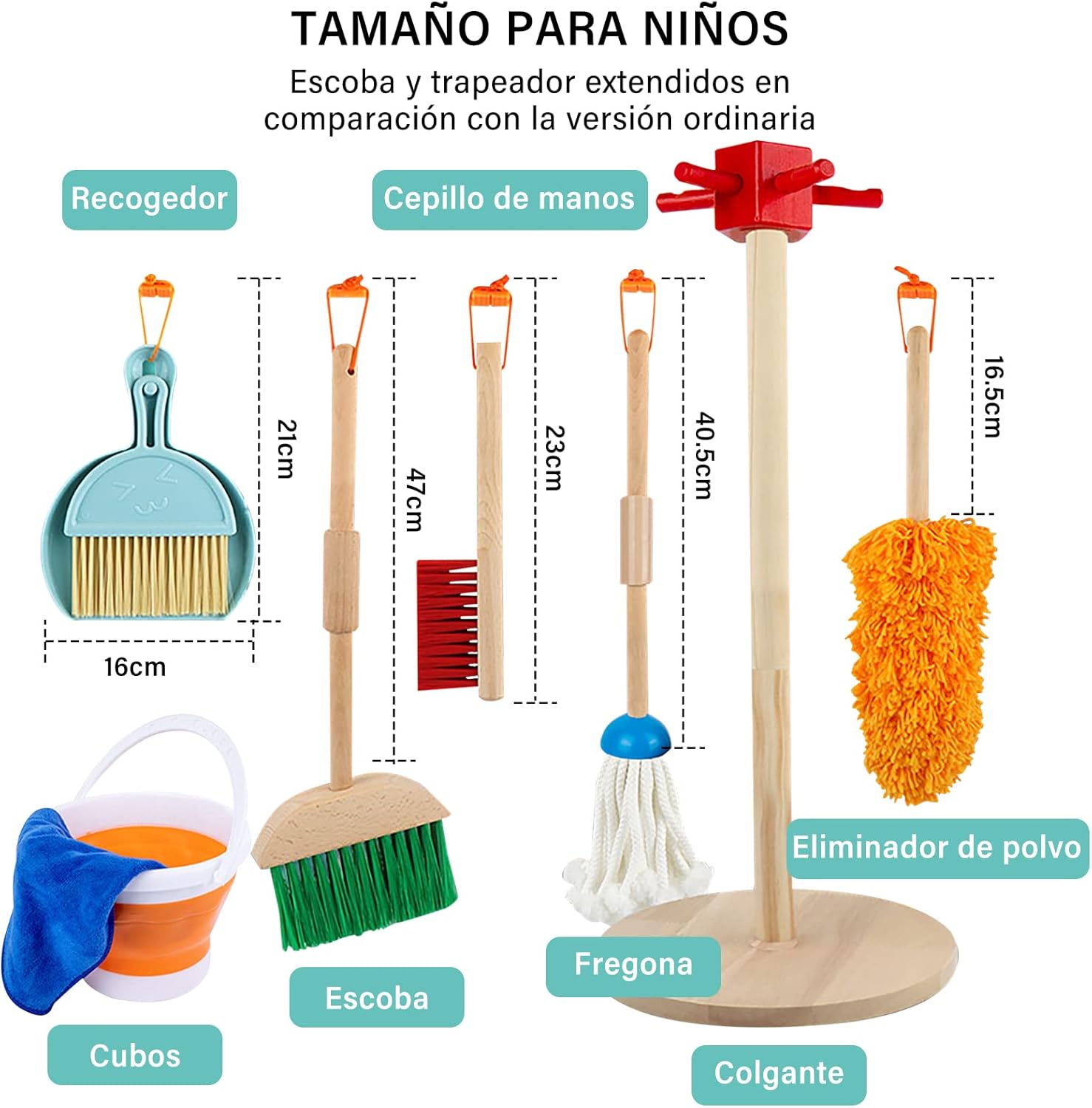 Set Montessori “Pequeño Ayudante” – Juego de Limpieza de Madera