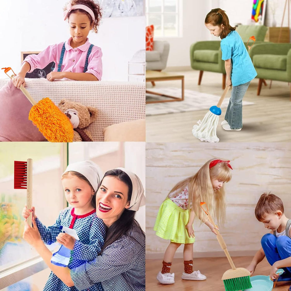 Set Montessori “Pequeño Ayudante” – Juego de Limpieza de Madera