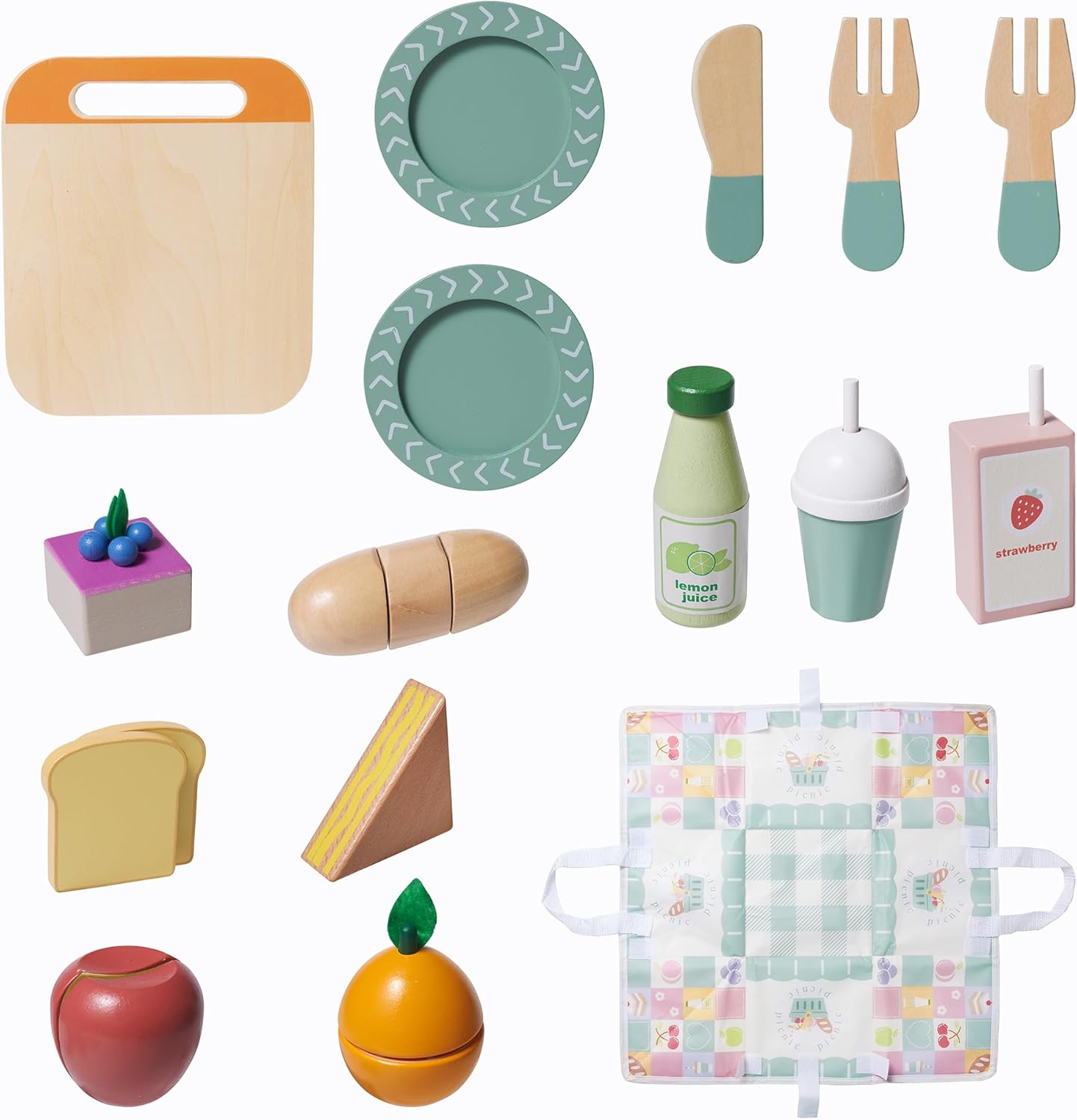 Picnic de Madera – Set de Juego 2 en 1 con Cesta y Mantel Mágico