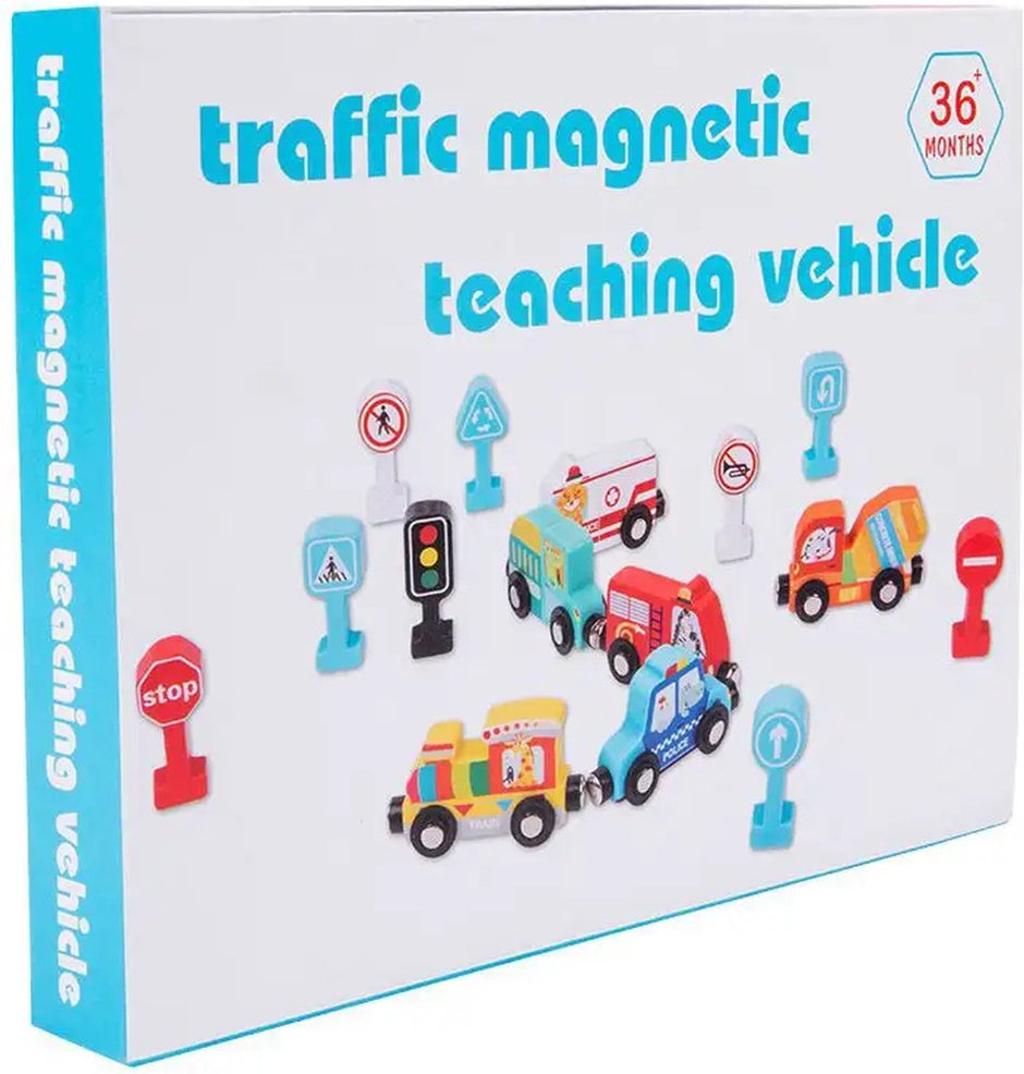 Pequeños Conductores – Set de Transportes y Señales de Tránsito en Madera