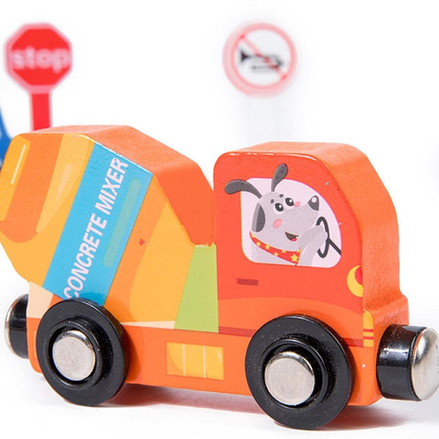 Pequeños Conductores – Set de Transportes y Señales de Tránsito en Madera