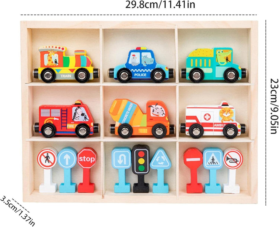 Pequeños Conductores – Set de Transportes y Señales de Tránsito en Madera