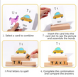 Palabras que cobran vida: Juego de Spelling con letras de madera y tarjetas ilustradas