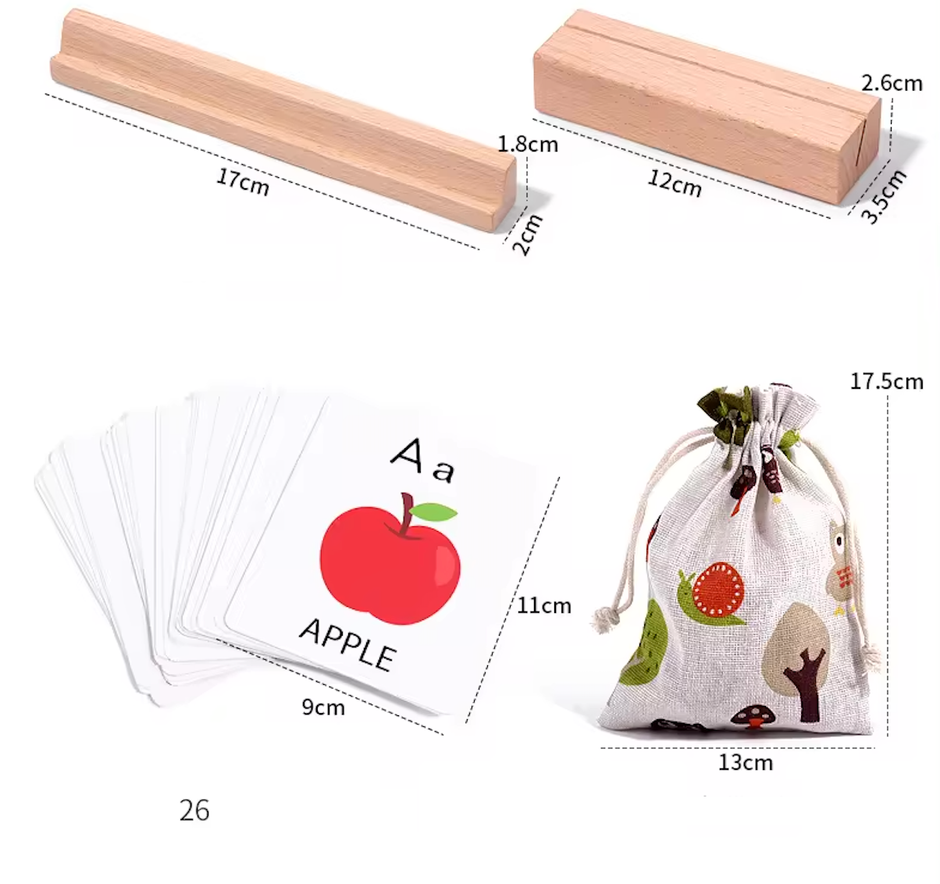 Palabras que cobran vida: Juego de Spelling con letras de madera y tarjetas ilustradas