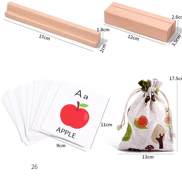 Palabras que cobran vida: Juego de Spelling con letras de madera y tarjetas ilustradas