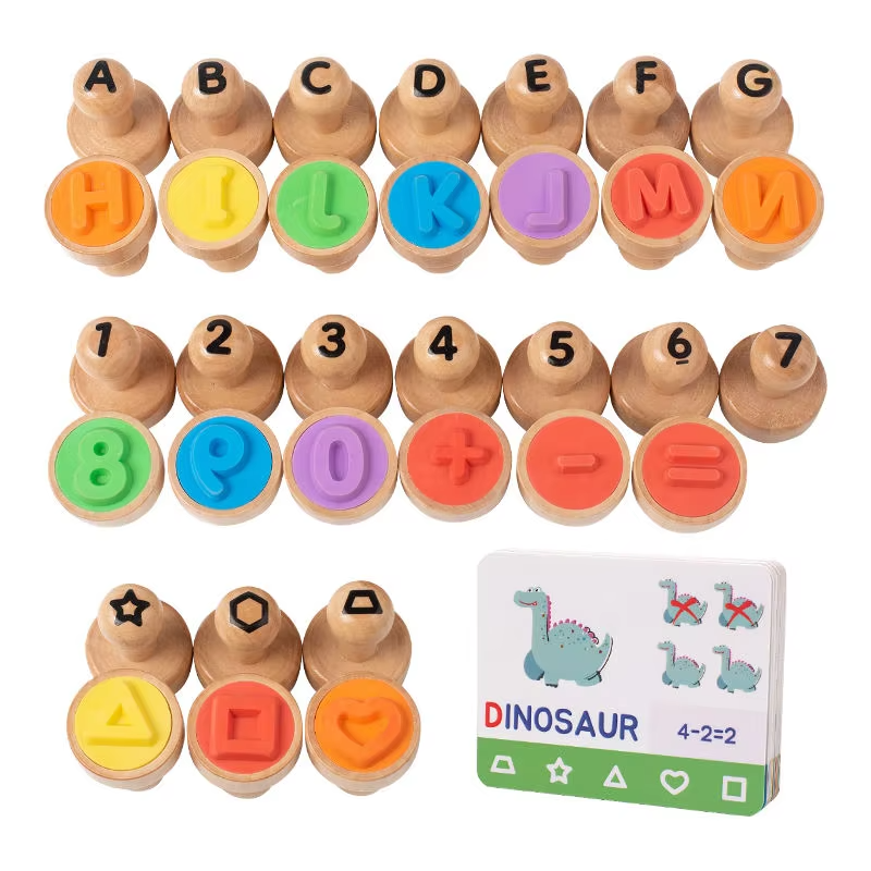 CleverStamps – Primeras palabras y operaciones matemáticas - Set de sellos letras y números