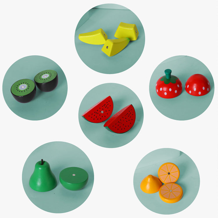 Tabla de Frutas y Verduras de Madera con Imán – Para cortar, jugar y aprender